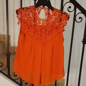 Orange Lace Women's Top